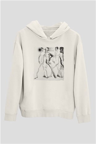 Figür Beyaz Unisex Hoodie