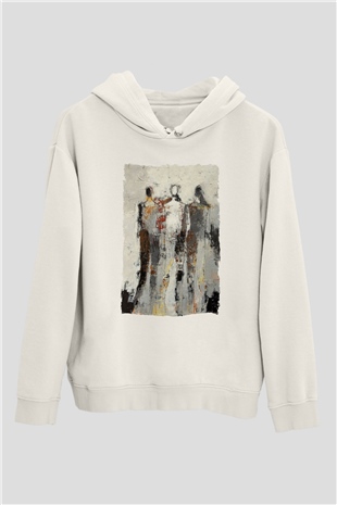 Figür Beyaz Unisex Hoodie