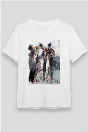 Figür Beyaz Unisex Tişört T-Shirt - TişörtFabrikası