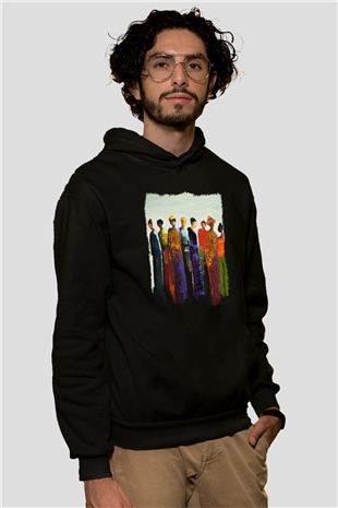 Figür Siyah Unisex Hoodie