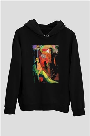 Figür Siyah Unisex Hoodie