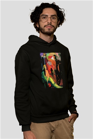 Figür Siyah Unisex Hoodie