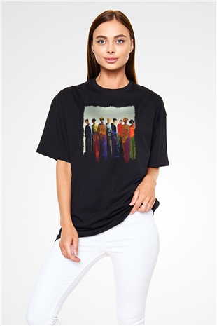 Figür Siyah Unisex Oversize Tişört T-Shirt