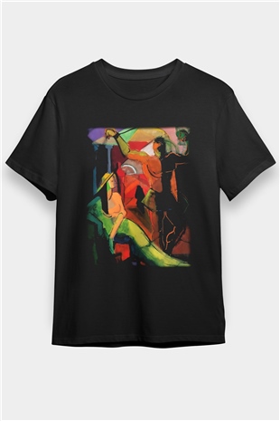 Figür Siyah Unisex Tişört T-Shirt - TişörtFabrikası