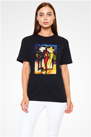 Figür Siyah Unisex Tişört T-Shirt - TişörtFabrikası