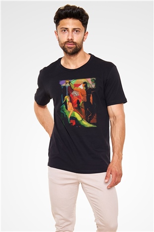 Figür Siyah Unisex Tişört T-Shirt - TişörtFabrikası