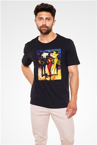 Figür Siyah Unisex Tişört T-Shirt - TişörtFabrikası