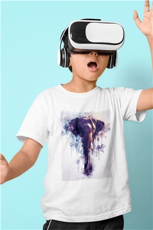 Fil Beyaz Unisex Çocuk Tişört
