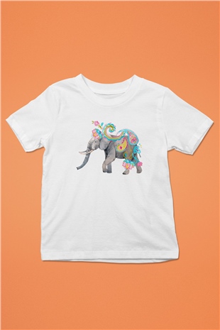 Fil Beyaz Unisex Çocuk Tişört