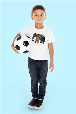 Fil Beyaz Unisex Çocuk Tişört