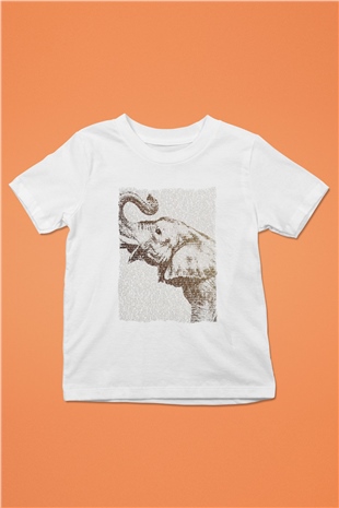 Fil Beyaz Unisex Çocuk Tişört