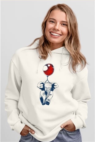 Fil Beyaz Unisex Hoodie