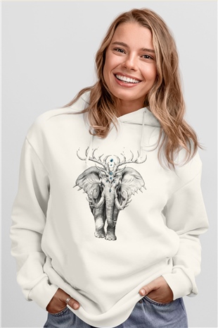 Fil Beyaz Unisex Hoodie