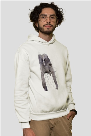Fil Beyaz Unisex Hoodie
