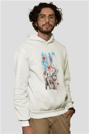 Fil Beyaz Unisex Hoodie