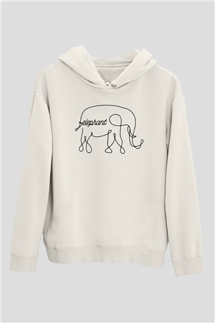 Fil Beyaz Unisex Hoodie