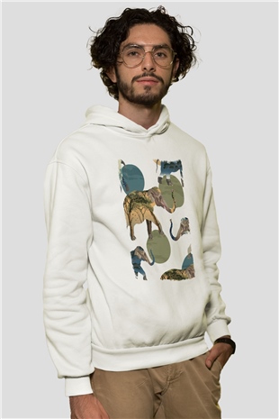 Fil Beyaz Unisex Hoodie