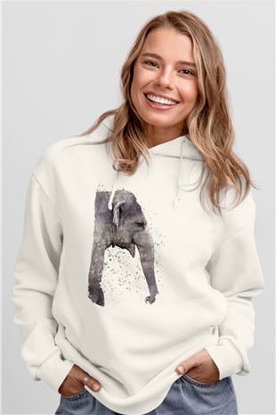 Fil Beyaz Unisex Hoodie