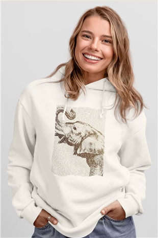 Fil Beyaz Unisex Hoodie