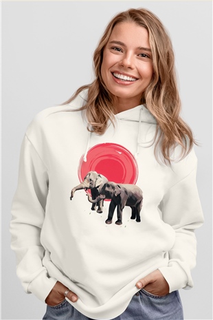 Fil Beyaz Unisex Hoodie