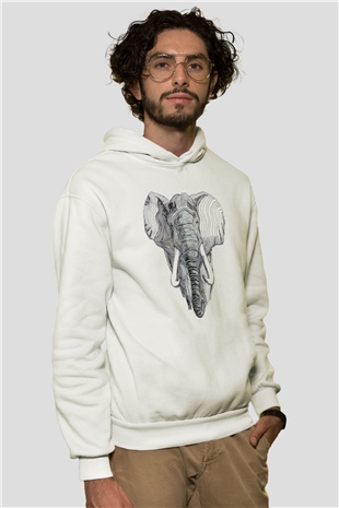 Fil Beyaz Unisex Hoodie