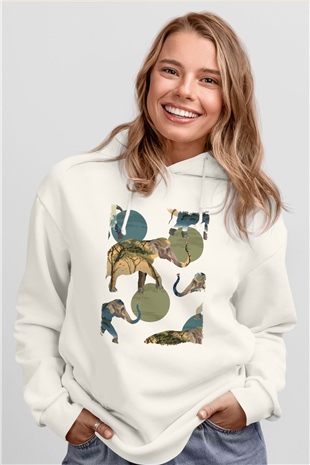 Fil Beyaz Unisex Hoodie