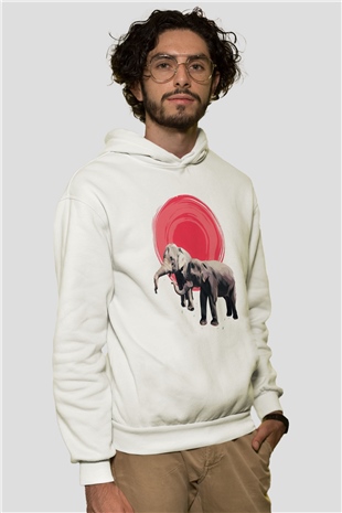 Fil Beyaz Unisex Hoodie