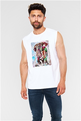 Fil Beyaz Unisex Kolsuz Tişört