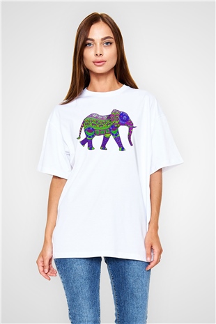 Fil Beyaz Unisex Oversize Tişört T-Shirt
