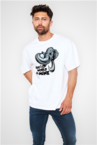 Fil Beyaz Unisex Oversize Tişört T-Shirt