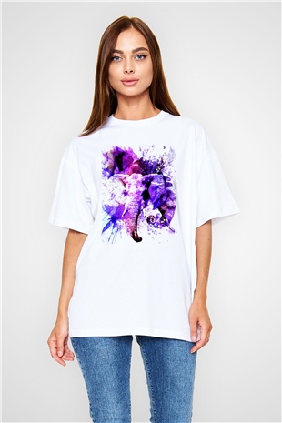 Fil Beyaz Unisex Oversize Tişört T-Shirt