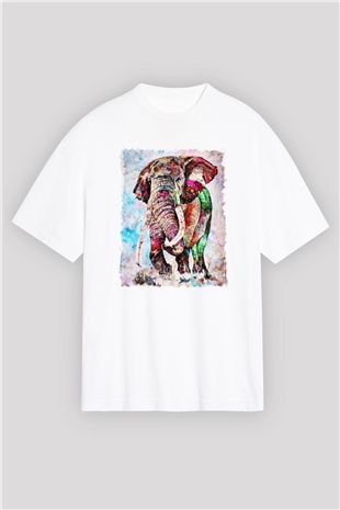 Fil Beyaz Unisex Oversize Tişört T-Shirt
