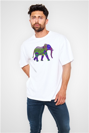 Fil Beyaz Unisex Oversize Tişört T-Shirt