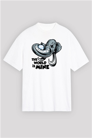 Fil Beyaz Unisex Oversize Tişört T-Shirt
