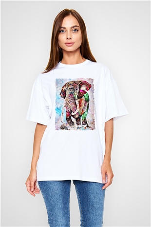 Fil Beyaz Unisex Oversize Tişört T-Shirt