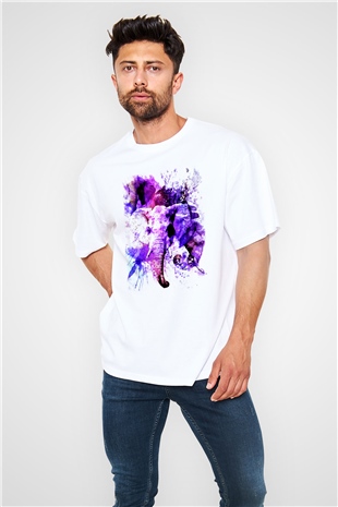 Fil Beyaz Unisex Oversize Tişört T-Shirt