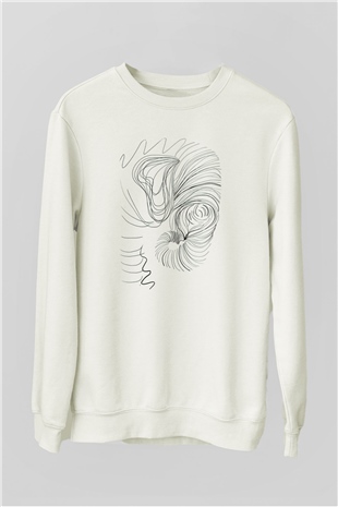 Fil Beyaz Unisex Sweatshirt