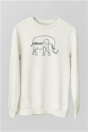 Fil Beyaz Unisex Sweatshirt