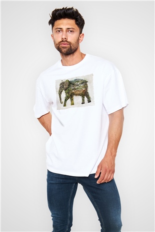 Fil Beyaz Oversize Tişört Oversize T-shirt - TişörtFabrikası