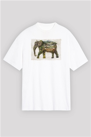 Fil Beyaz Oversize Tişört Oversize T-shirt - TişörtFabrikası