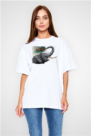 Fil Beyaz Oversize Tişört Oversize T-shirt - TişörtFabrikası