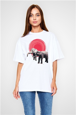 Fil Beyaz Oversize Tişört Oversize T-shirt - TişörtFabrikası