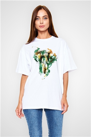 Fil Beyaz Oversize Tişört Oversize T-shirt - TişörtFabrikası