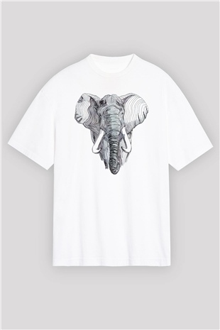 Fil Beyaz Oversize Tişört Oversize T-shirt - TişörtFabrikası