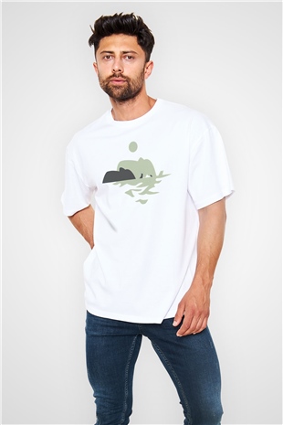 Fil Beyaz Oversize Tişört Oversize T-shirt - TişörtFabrikası