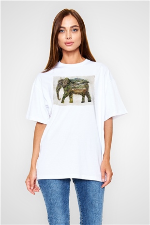 Fil Beyaz Oversize Tişört Oversize T-shirt - TişörtFabrikası