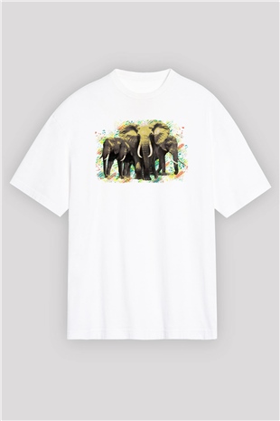 Fil Beyaz Oversize Tişört Oversize T-shirt - TişörtFabrikası