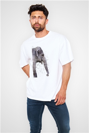 Fil Beyaz Oversize Tişört Oversize T-shirt - TişörtFabrikası