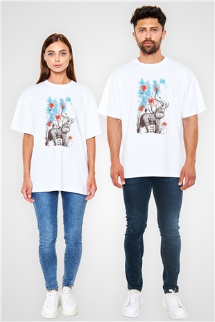Fil Beyaz Oversize Tişört Oversize T-shirt - TişörtFabrikası