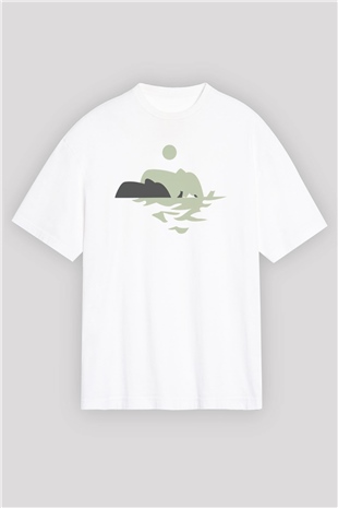 Fil Beyaz Oversize Tişört Oversize T-shirt - TişörtFabrikası